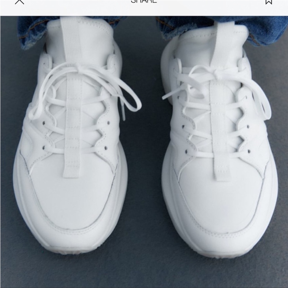 ZARA LEATHER RUNNING SHOES - Picture 9 of 10
